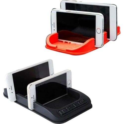 Car mobile phone bracket car non slip mat car builtin table dual card slot navigation instrument table multifunctional storage