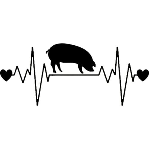 Car Stickers Decor Motorcycle Decals Cool Pig Boar Heartbeat Decorative Accessories Creative Sunscreen Waterproof PVC,17cm*8cm