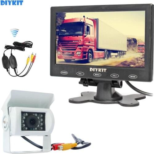 DIYKIT Wireless 7" Touch Monitor Rear View Kit for Horse Trailer Motorhome Backup CCD Waterproof Camera Kit System