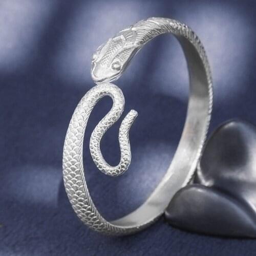 BOCAI 2021 Fashion100% S999 Pure Silver Jewelry Snake Bracelet Zodiac Snake Personality Good Luck Man and Woman Bracelet