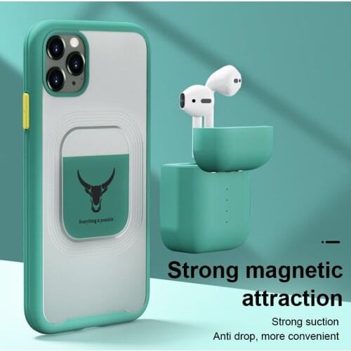 Bluetooth Headphone Case For iPhone 11 Pro Max 7 8 Plus X Xr Xs Case Magnetic Cover For Airpod 2 1 Case For iPhone SE 2020 Coque