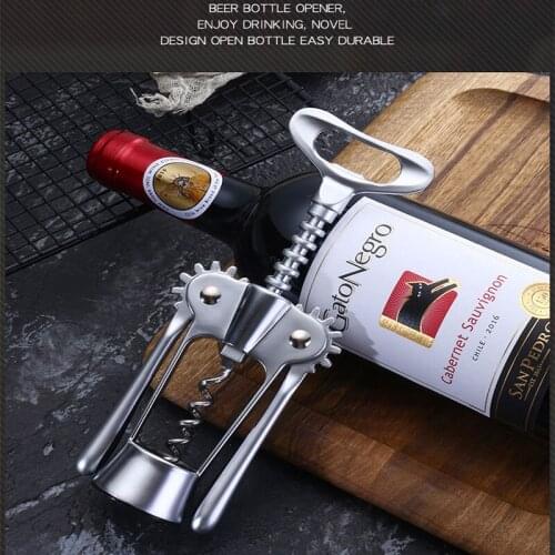 Zinc Alloy Wine Corkscrew Beer Corkscrew Wine Drill Red Wine Corkscrew Household Multifunctional Wing Type Corkscrew Wine Set
