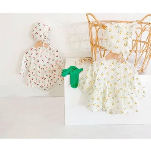 Baby Christening Gown Girls Dress Princess With Hat Kids 1st Birthday Party Dresses For Girls Cotton Baby Costume Cherry Clothes