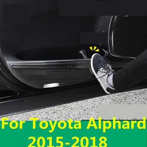 For Toyota Alphard 2015-18 Car-Styling Protector Side Edge Protected Anti-kick Door Cover case Stainless Steel Auto Accessories