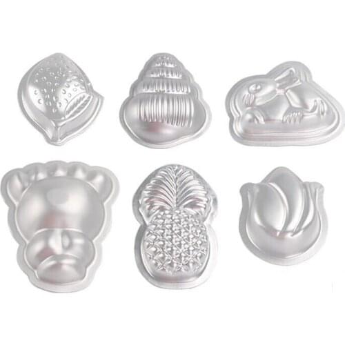 Alloy cake mold different shape Pineapple Strawberry Conch Bunny Tulip Muffin Mould Cake Tools