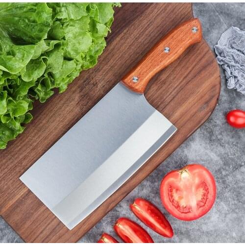 SHUOJI Chinese Cleaver Cutter Stainless Steel Kitchen Knife Full Tang Handle Chopping Slicer Cooking Tool Kitchen Accessories