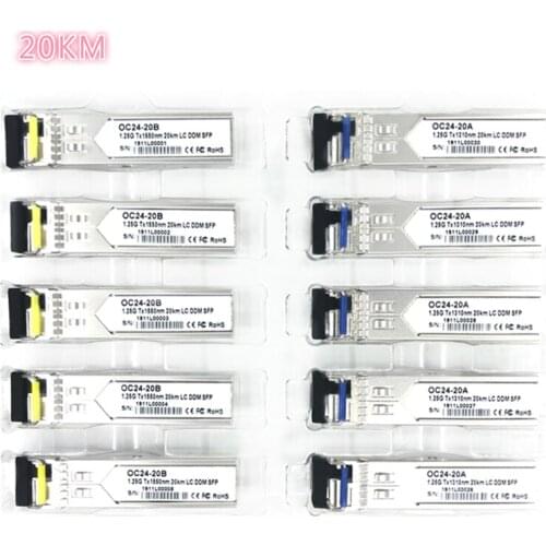 LC SFP Fiber optic module 1.25G LC 20KM 1310/1550nm Single Fiber SFP Optical Module Transceiver FOR ONU OLT