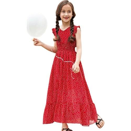 Summer Dress For Girls Dot Dress Girls 2021 Newest Party Dress For Children Casual Style Girl Costume 6 8 10 12 14