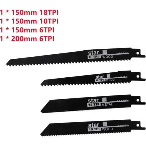 4Pcs Wood Reciprocating Saw Blade High Carbon Steel 6TPI 200mm Reciprocating Saw Blade For Cutting Metal Wood Saw Blade