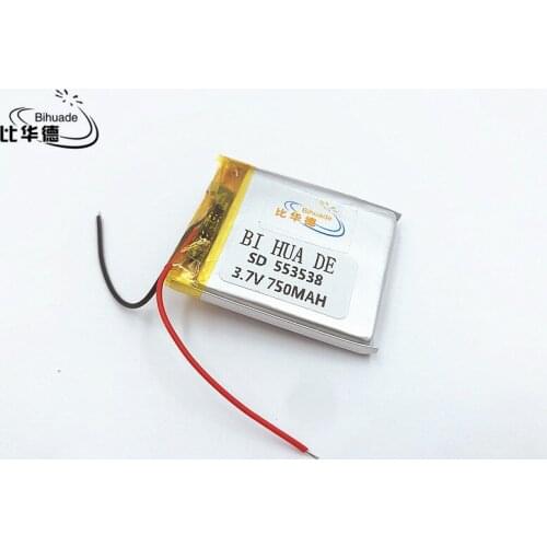 Li-Po Polymer battery 750 mah 3.7 V 553538 smart home MP3 speakers Li-ion battery for dvr,GPS,mp3,mp4,cell phone,speaker
