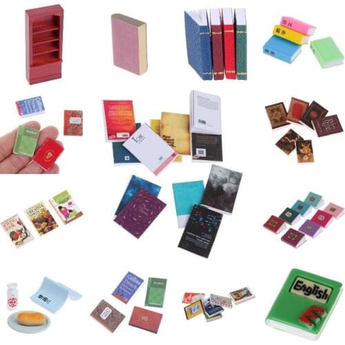 Multi Style 1/12 Dollhouse Miniature Mini Books Model Bookcase Bookshelf Furniture Accessories