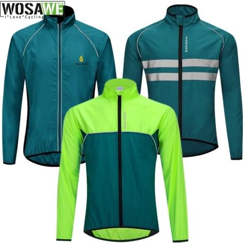Mens MTB Road Bike Bicycle Jacket Breathable Reflective Cycling Jackets Long Sleeve Windproof Outdoor Sports Windbreaker
