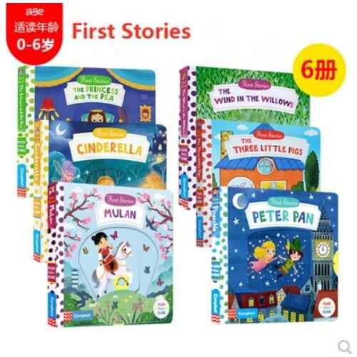 0-6 year 6 book/set Busy series First Stories English picture books Childrens English Enlightenment Paperboard operation book