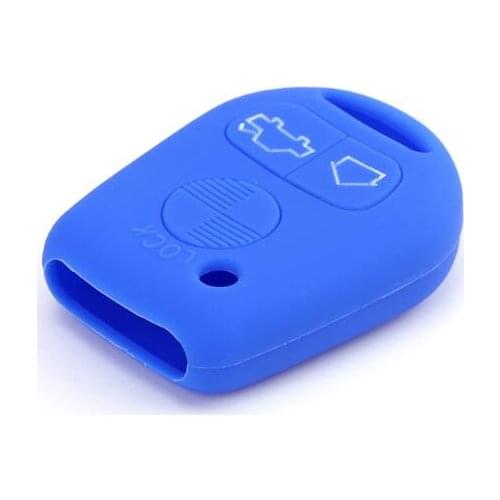 PREISEI 3 Button Car Silicon Key Case For BMW Remote Key Protector Bag