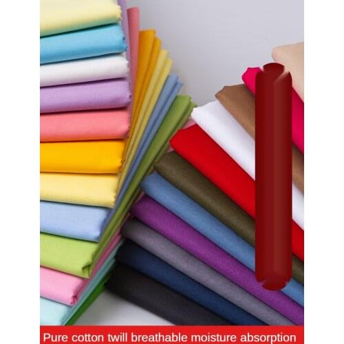Twill Fabric Cotton 100% By The Meter for Clothing Shirt Dress Sheet Black and White Red Green Blue Brocade Sewing Solid Color