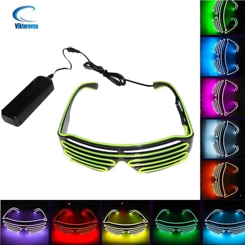 LED Luminous Glasses Bril Flashing Light Glow Sunglasses Glass Festival Supplies Costumes Halloween Glowing Neon Christmas Party
