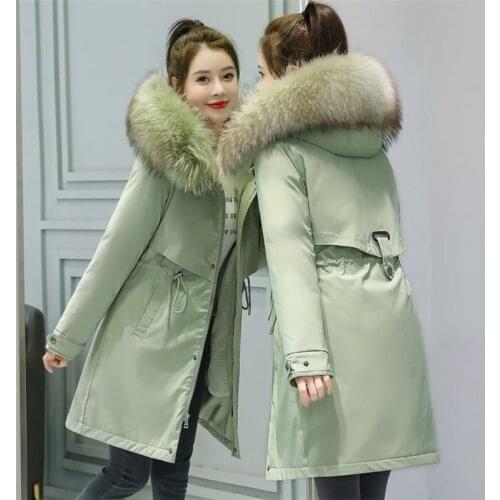 Warm Coat Woman Coat keep out the cold Thick wool liner Cotton Padded Jackets winter parka fashion Hooded Jacket Outwear
