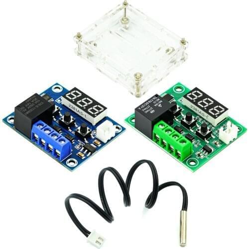 W1209 Blue/Red light DC 12V digital temperature controllear thermostat temperature control thermostat switch plate W1209 case