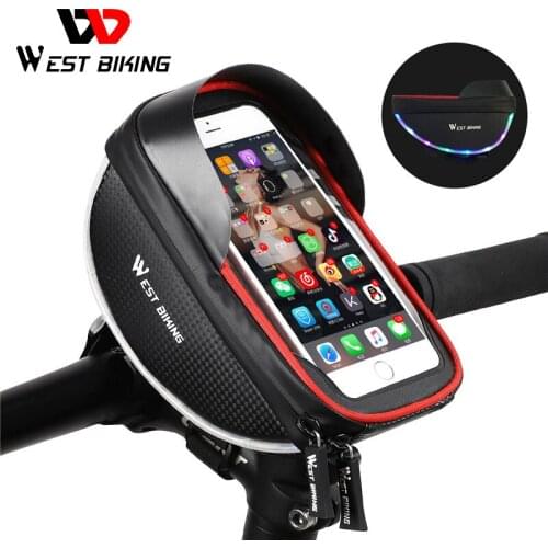 WEST BIKING Cycling Bags MTB Bike Top Tube Frame Handlebar Phone Bag Case Pannier For 6.0in Phone Touch Screen Bicycle Front Bag