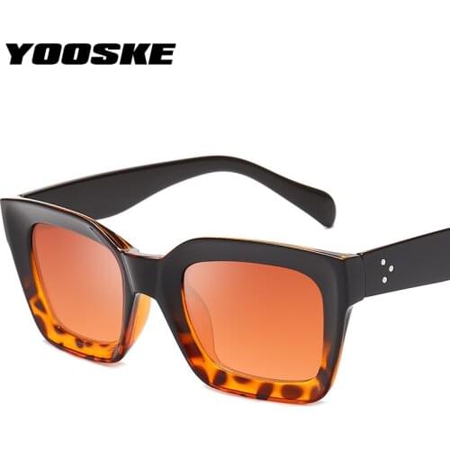 YOOSKE Luxury Rectangle Sunglasses Women Brand Design Retro Colorful Transparent Cat Eye Sun Glasses Female Eyewear UV400