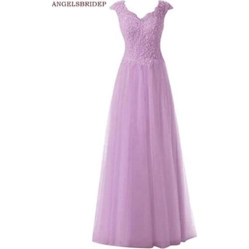 ANGELSBRIDEP Cap Shoulder Long Evening Dresses Vestidos de festa Sexy Sweetheart Applique Floor-Length Formal Gala Prom Gowns