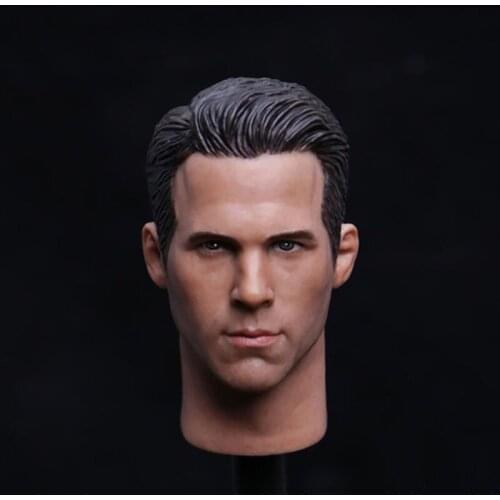 1/6 Ryan Reynolds Head Sculpt PVC Male Soldier Head Carving Model Fit 12'' Action Figure Body