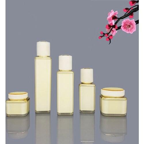 10pcs Acrylic Cream Jar 30g 50g Lotion Pump Bottle Emulsion Pump 120ml Cosmetic Container Empty Sample Vial Essence Packaging