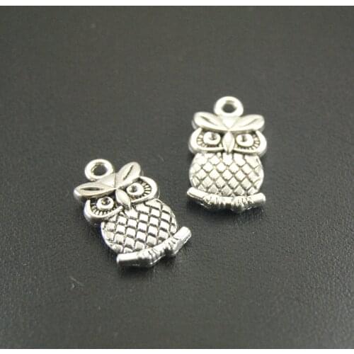 10 Pcs Silver Color Owl Charms Jewelry Making DIY Handmade Craft 17x12mm A269