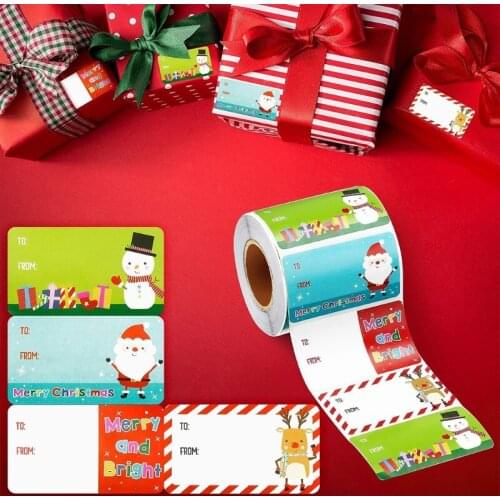 500 Pcs Small Christmas Stickers Scrapbooking Photo Album Embellishments Christmas Decoration Gift Series Rectangle Tags