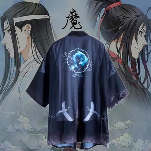 Anime Mo Dao Zu Shi Cosplay Costume The Untamed Cosplay Wei Wuxian Lan Wangji Kimono Style Printed Summer Thin Casual cloak