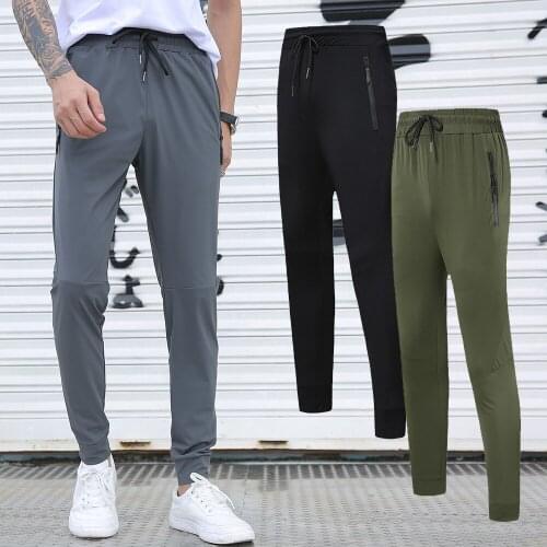 New Sport Pants Men Running Pants Zipper Pockets Training Sweatpants Jogging Football Pants Fast Drying Fitness Elasticity Pants