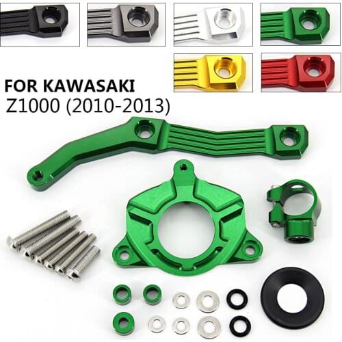 CNC Steering Damper Stabilizer Bracket Mount Kit For Kawasaki Z1000 2010 2011 2012 2013 Motorcycle