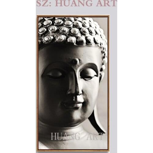 Dafen Painter Team Directly Supply High Quality Abstract Buddha Portrait Oil Painting on Canvas Abstract Colors Buddha Painting