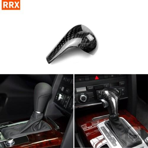 For Audi 2005-2011 A6L 2008-2010 A5 2006-2012 Q7 2009-2012 A4L Q5 Carbon Fiber Sticker Gear Box Shift Handle Car Accessories