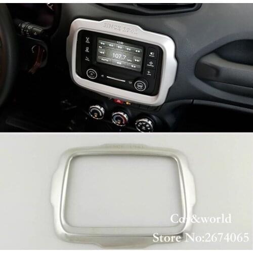 For Jeep Renegade 2015 2016 2017 Front Center Console Navigation Screen Player Panel Cover trim Car-Styling Accessories