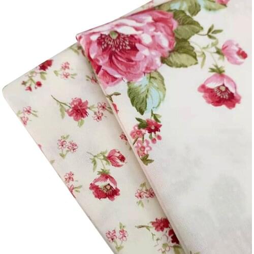 Peony Cotton Twill Fabric Printing Cotton Cloth For bed sheet curtain tablecloth material