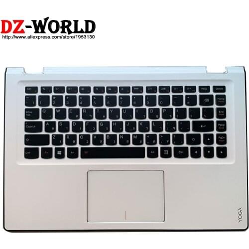 Hebrew Israel Backlit Keyboard With Palmrest Upper Case Touchpad for Lenovo Yoga 3 14 Yoga 3-1470 Yoga 700-14ISK Laptop C Cover