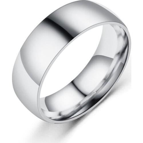 Lot of 5pcs Fashion Stainless Steel Blank Wedding Band 6MM Round Surface Ring High Polished Jewelry For Men Women Gift Wholesale