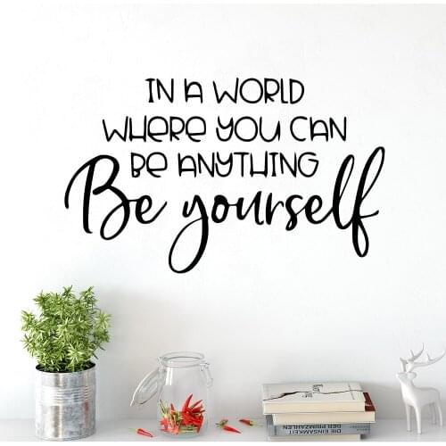 Colorful Be Yourself Quote Wall Sticker Decor For Kids Room Living Room Decoration Waterproof Wall Art Decal Stickers