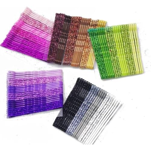 24pcs Colorful Hair Clips Bobby Pins for Women Girls Decorative Hair Styling Accessories Wavy Fashion Hairpins Metal Barrettes