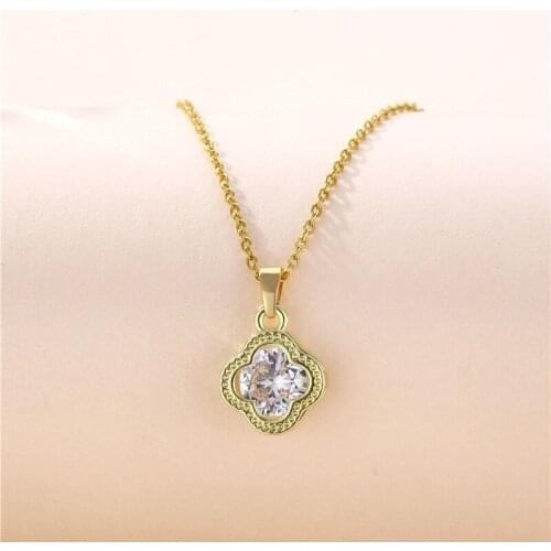 Hot Sale Jewelry Gift Gold Plated Lucky Jewelry Zircon Clavicle Females Choker Bridal Wedding Necklaces for Girls