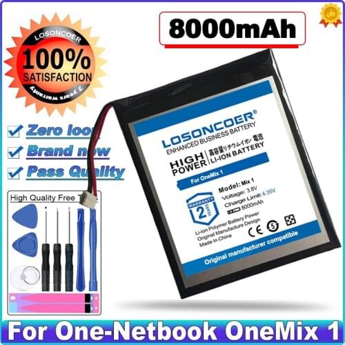 LOSONCOER 8000mAh OneMix 1 High Capacity Battery For One-Netbook OneMix OneMix 1 H-687292P Batteries