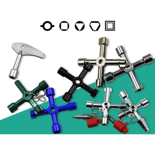 Multifunction Wrenches 4 Ways Universal Triangle Wrench Key Plumber Keys Triangle For Gas Electric Meter Cabinet Bleed Radiators
