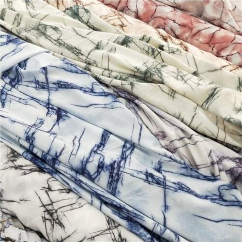 Fashion New Stone Crack Printed Fabric Decorative Shirt Wide Leg Pants Dress Drape Sewing Material