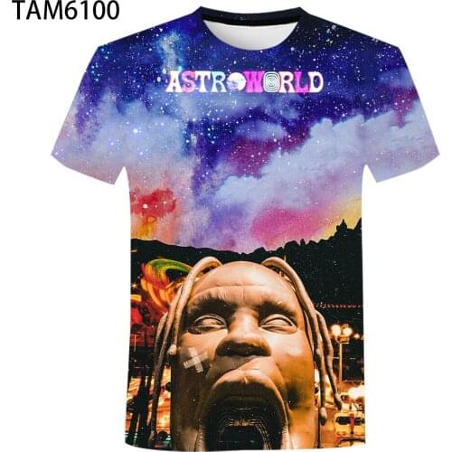 Astro World Popular 3D Printing Men And Women Personality Trend Fashion Comfortable Charm T-Shirt 0-Neck Top