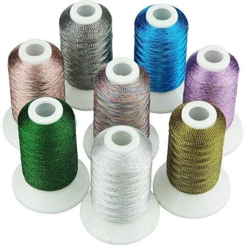 8 Bright Pearl colors Metallic embroidery Machine thread as machine /hand embroidery threads great for French embroidery