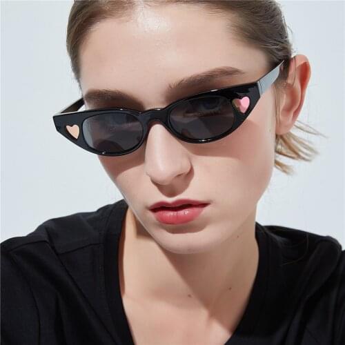 Party Cute Heart Eye Cat Sunglasses For Women 2021 New Fashion Small Frame Luxury Brand Sun Glasses Men Ladies Street StyleUV400