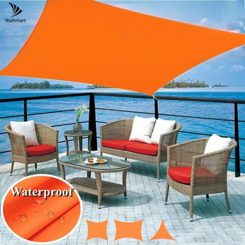 Orange Sunshade Sail 5x3M 5x5x5M Waterproof Sun Shelter Awnings Protection Outdoor Canopy Garden Patio Privacy Pool Shade Cloth