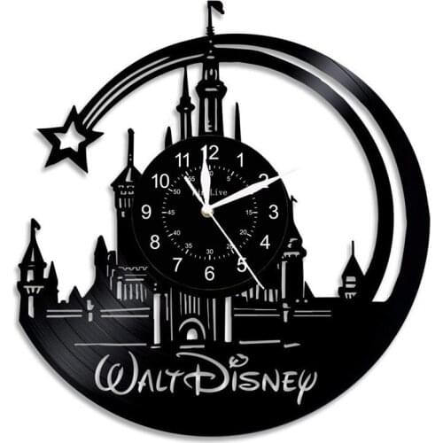 Custom Mickey Winnie bear creative cross border popular decoration childrens room wall clock vinyl record wall clock
