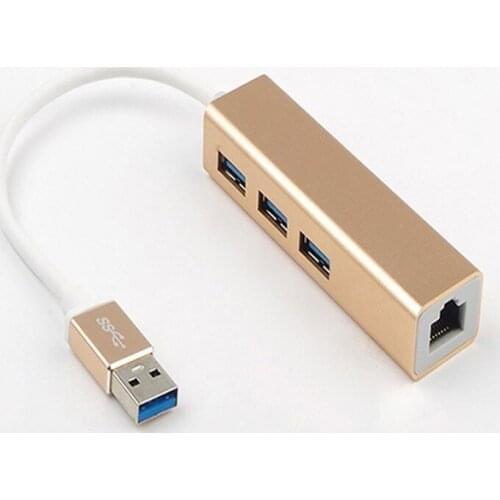 Network Port with Drive Usb To Gigabit Network Card + USB3.0 HUB Multi-function Hub Dual System Drive-free Aluminum Alloy